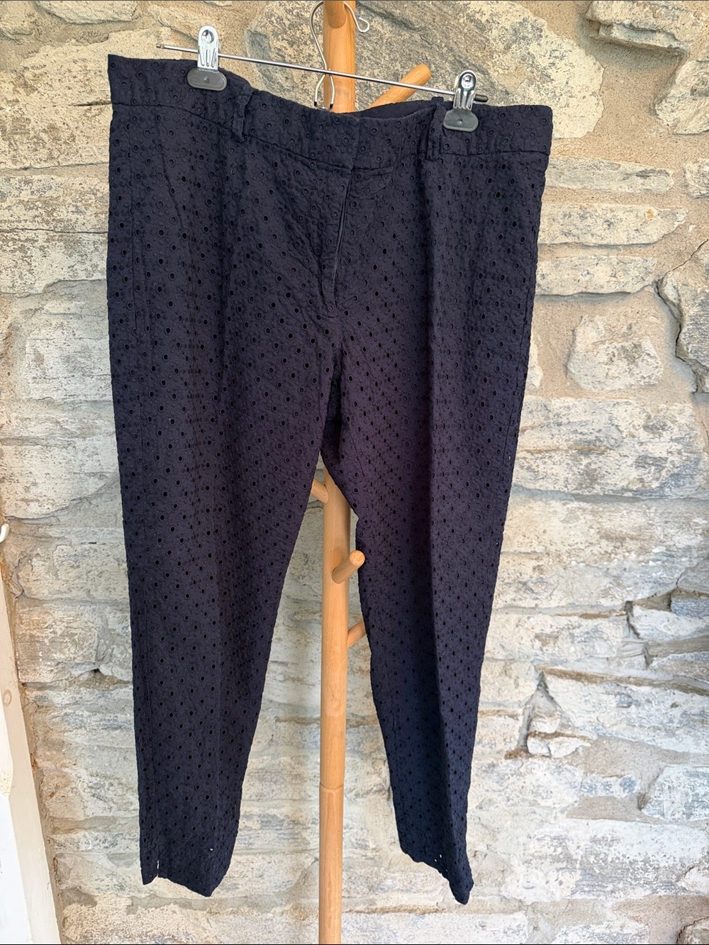 Cotton Eyelet Pants